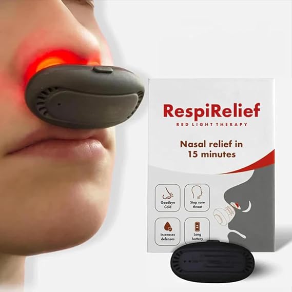Respirelief Red Light Nasal Therapy Instrument, Red Light Nasal Therapy Instrument, RespiRelief Red Light Nasal Therapy Device, Red Light Nasal Therapy for Nose, Red Bulb Nose (1PC)