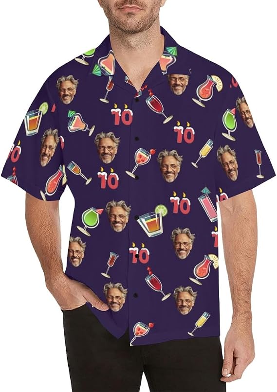 Custom Hawaiian Shirt for Men, Beach Aloha Shirts, Mens Short Sleeve Button Down Shirts