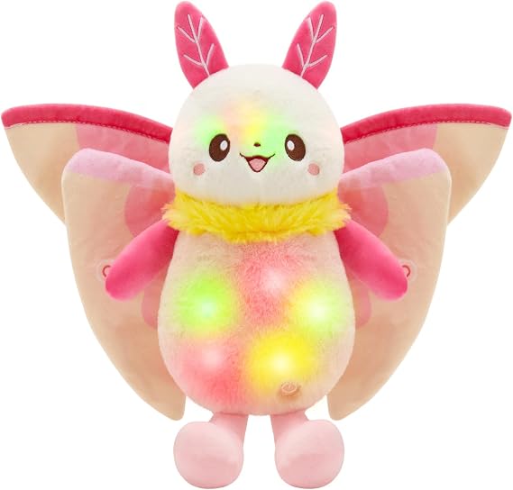 Rosy Maple Moth Plush with LED Lights 15"