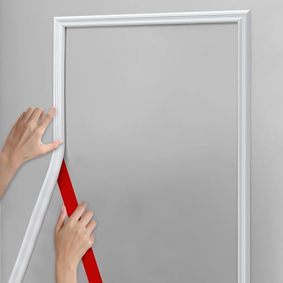 Hungbak 240"L x 1"W Peel and Stick Chair Rail Panel Molding, Pre-Primed Trim for Home Decoration & Wall Protection