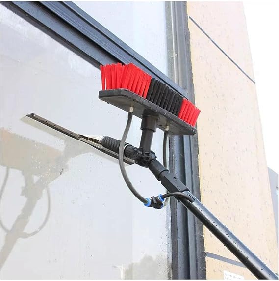 Telescopic Pole Window Cleaning 30cm Brush Head Aluminum Alloy 3.6M -10.8M Telescopic Rod Extension Washing Brush tool,9 M/29.5 Ft (9 M/29.5 Ft)