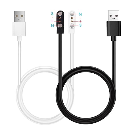 Fit Cloud Pro Smart Watch Charger, 2-Pack(Mdodel A+Model B, Only One Fit) Charging Cable Magnetic USB Charging Cord for FitCloud Pro app Smartwatches(Charging Port spacing 2.8mm)