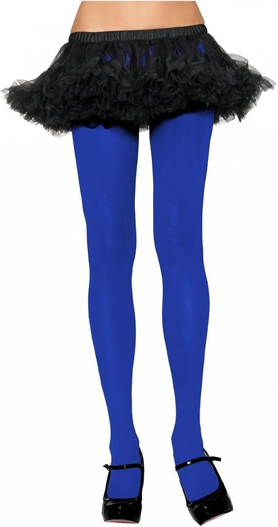 Leg Avenue Nylon Tights Hosiery Blue One Size