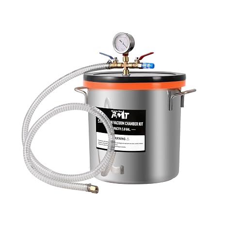 PB Motor Tech 5 Gallon Vacuum Chamber with Tempered Glass Lid | Stainless Steel, with Double Rubber Seals, For Resin Casting, Essential Oil and Silicone Degassing, Wood Stabilizing Use