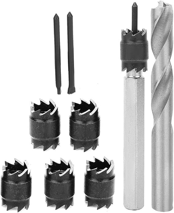 9Pcs Spot Weld Cutter Set, 3/8" Double Sided HSS High Speed Steel Hole Removable Spot Weld Drill Bits for Power Drill Spot Welding Power Tool Accessories Drill