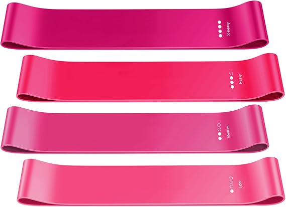 Resistance Loop Bands, Resistance Exercise Bands for Home Fitness, Stretching, Strength Training, Physical Therapy, Natural Latex Workout Bands, Pilates Flexbands, 12" x 2"