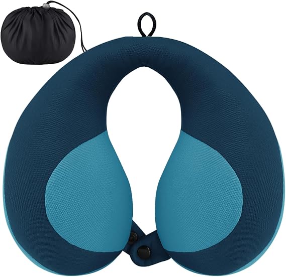 INFANZIA Kids Travel Neck Pillow, Chin Support for Car Seat & Plane, Blue