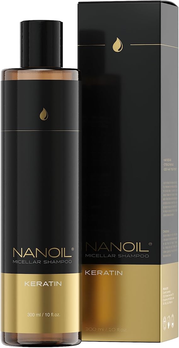 Nanoil Micellar Shampoo 300ml - Hair Shampoo,Shampoo Repair and Cleansing, Strengthening for Weak Hair, Hair Care For All Hair Types (Keratin)