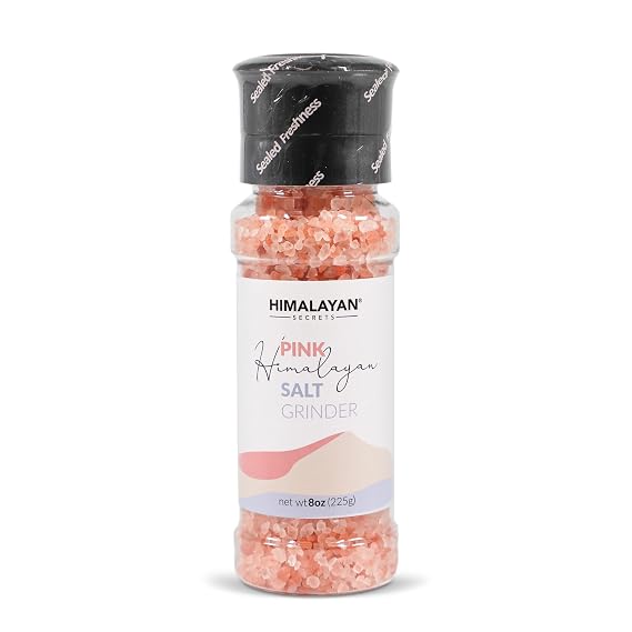 Himalayan Secrets Pink Cooking Salt in Refillable Grinder - Coarse, 8 oz