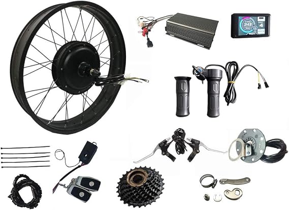 3000W Rear Wheel Electric Fat Bike Conversion Kit, 72V 80A Sabvoton Programmable Controller, 7-Speed Flywheel, Torque Arm (20 * 4.0 Rear)
