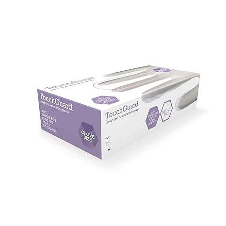 Disposable Gloves Clear Vinyl - Latex and Powder Free - Multi-Purpose - Food Grade Gloves - Extra Strong Gloves - Box of 100 - Size M