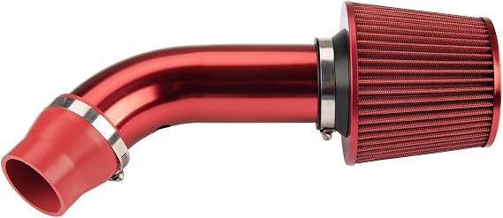 Cold Air Intake Kit, 3 Universal Car Cold Air Intake System Filter Aluminum Induction Hose Pipe Kit