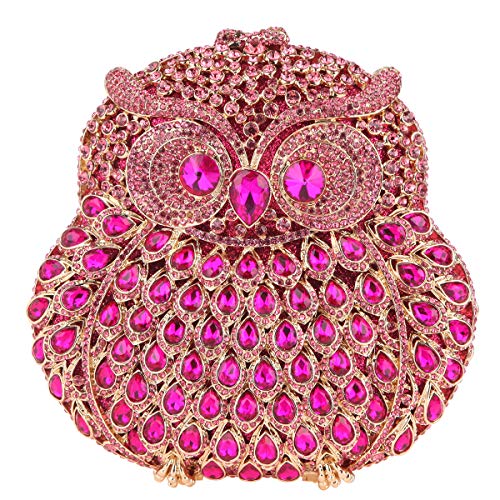 Fawziya Owl Purse With Chain Clutch Evening Bag Crystal Handbag