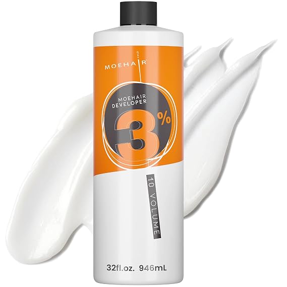 MOEHAIR Hair Color Developer 3% Hydrogen Peroxide, 10 Volume Creme Developer for Hair Coloring and Bleaching, Paraben-Free, Peach Fragrance 32 Fl. Oz