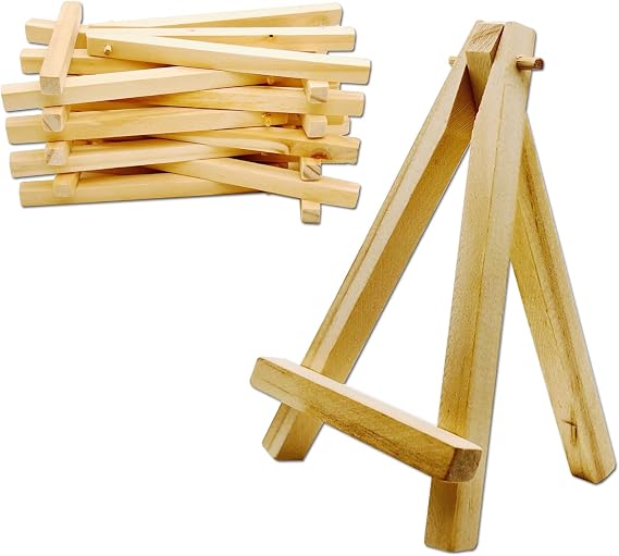XYSMZM 10 Pcs 5 Inch Mini Wood Display Easel for Displaying Small Canvases, Photos