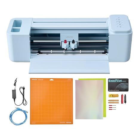 VEVOR Vinyl Cutting Machine 30 cm Cutting Plotter Machine with Button Control Compatible with Mac/Windows/Android/iOS Vinyl Cutter for Crafts Cards & Home Accessories