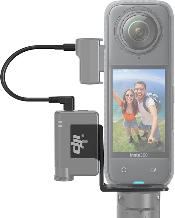CYNOVA Insta 360 X4 DJI Mic Mini Mount, Invisible Mic Bracket for Insta360 X4 Accessories, Compatible with Insta360 X4 / X3(with 3.5mm Audio Cable)