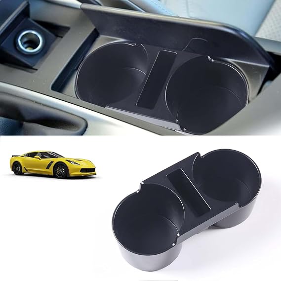 Central Control Cup Holder Replacement Compatible with Chevrolet Corvette C7 2014-2019 ABS Center Console Gear Shift Panel Insert Cup Holder Expander Storage Box