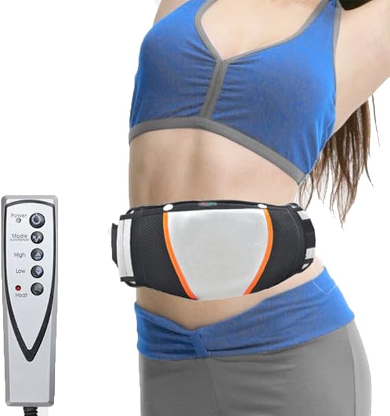 Electric Exercise Belt, Electric Exercise Heat Loss Weight Vibrating Shape Slimming Massage Belt Fat Burner Waist Trimmer Shaper Belt for Body Slimming Men and Women - Black