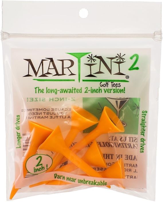 MARTINI 2 Golf Tees - 2 Inch - Virtually Unbreakable