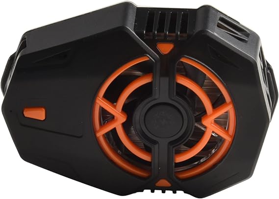 USB-C Powered Mobile Phone Gaming Cooler with Temperature Display Screen and 5000RPM Fan for Thermal Management During Play (Orange)
