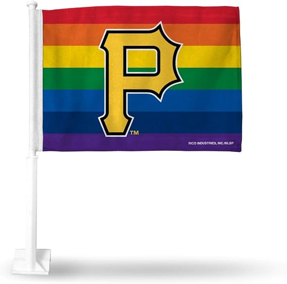 Pittsburgh Pirates - Rainbow Gay Pride - 11X14 inch Double-Sided Car Flag