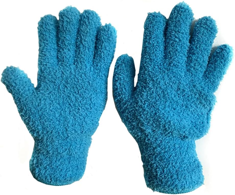TopHomer Microfiber Gloves House Cleaning Auto Dusting Gloves Coral Fleece for Dusting Furniture and Small Objects