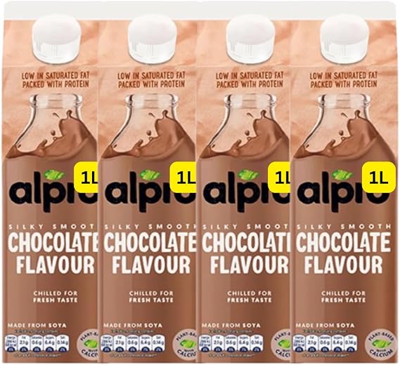 Soya Chocolate Chilled Dairy Free Drink 1L Alpros (4x1L)