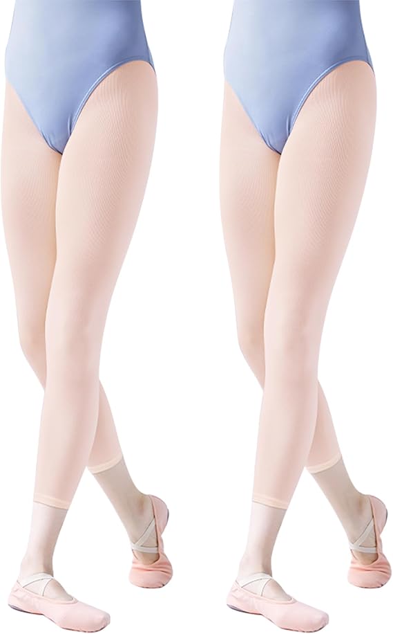 Phoeswan Ballet Tights for Girls/Women, Convertible/Footless Dance Tights for Ballet, Gymnastics, School, 2 or 3 Pairs/Pack