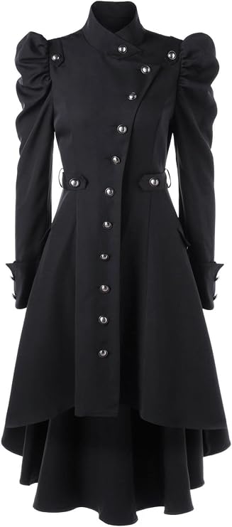 Beebeauty Gothic Vintage Womens Steampunk Victorian Swallow Tail Long Trench Coat Jacket