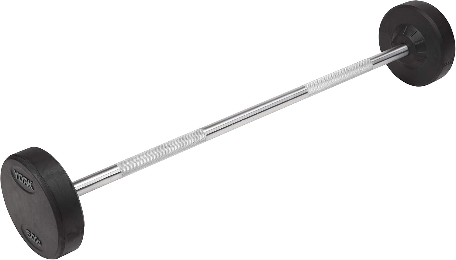 York Barbell York Rubber Fixed Pro Straight Barbell