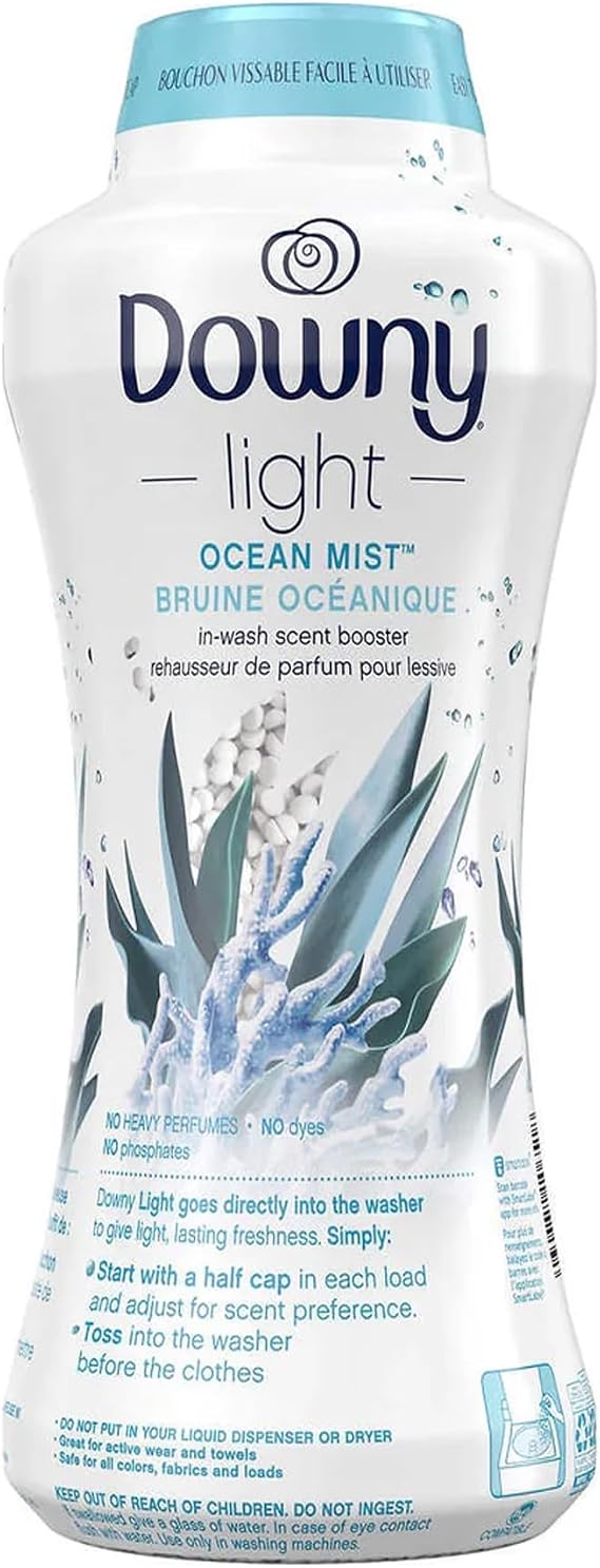 Downy Light In-Wash Scent Booster Beads, Ocean Mist (34 oz.), 1 Count (Pack of 1)