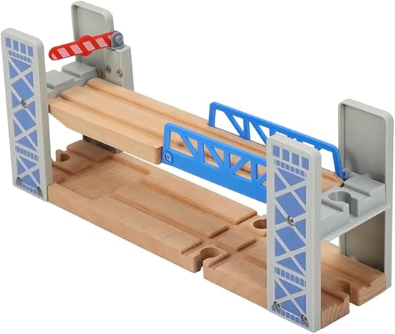 Train Accessories Railway Bridge for Wooden Tracks, 2-Level Overpass Compatible with Thomas, Brio, Melissa and Doug Railroad Track