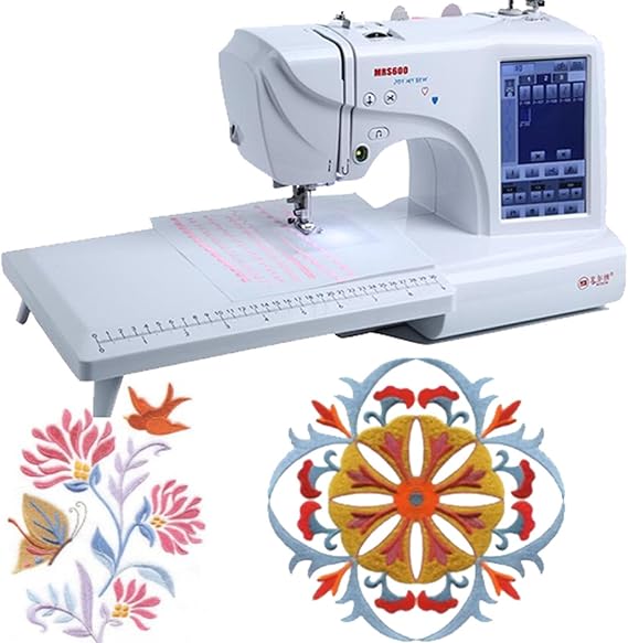 2-in-1 Automatic Embroidery Machine with Lcd Touch Screen,Electric Computerized Sewing Machine for Home Clothing and Bedding,Automatic Needle Threader,Embroidery Area 4" X 9.2"