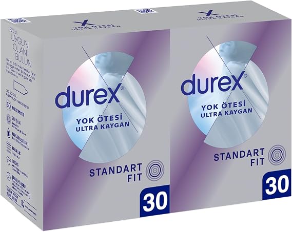 Durex Yok Ötesi Ultra Kaygan İnce Prezervatif 60'lı 30 x 2 Adet, 30'lu + 30'lu