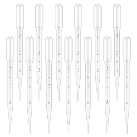 G2PLUS 200PCS 3ml Disposable Plastic Transfer Pipettes, Calibrated Pipettes Dropper for Liquid, Science Laboratory, Essential Oils, Experiment, Make up Tool