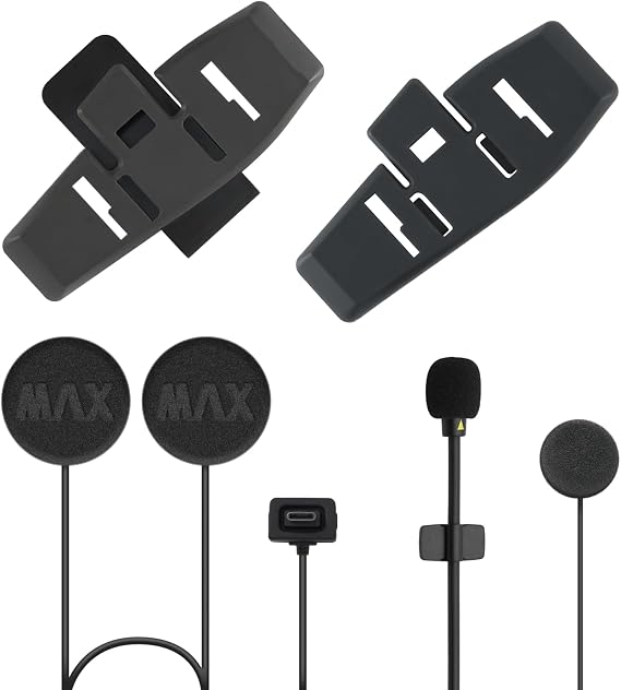 ASMAX Audio & Microphone Kit & Mount Kit for S1 Motorcycle Bluetooth Headset