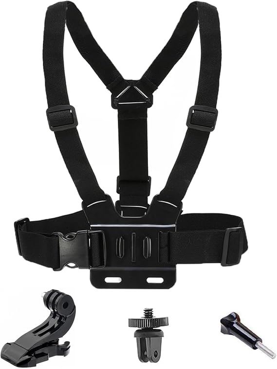 Adjustable Chest Mount Harness for Insta 360 X5 X4 X3 X2 X ACE Pro ONE RS R GO 2 3, Chest Strap Body Mount for Gopro Hero Series and Fusion Max, DJI OSMO Action, AKASO and Most Action Cameras