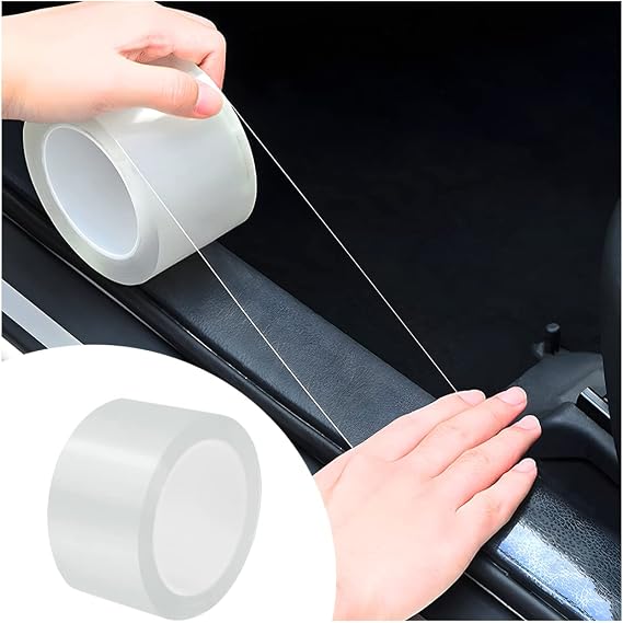 Moly Magnolia Araba kapısı kenarı giriş koruyucuları, 5D karbon fiber, çarpışma önleyici, su geçirmez koruyucu bant, kazıma kapağı şeridi, araba kapısı eşiği arka tamponu, çoğu araba için otomotiv dış aksesuarları