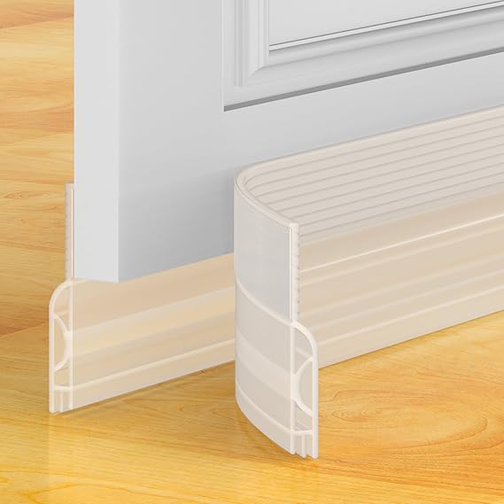 Door Draft Stopper, Door Sweep for Bottom of Door, Weather Stripping Door Seal, Under Door Gap Filler Draft Blocker Soundproof Insulation Save Energy Install Quickly Easily (Transparent, 39)