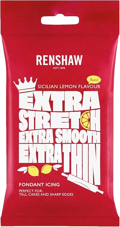 Renshaw White Sicilian Lemon Flavoured Fondant Icing, 1 kg (Pack of 1)