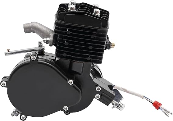 Bicycle Engine, 80CC 2-Stroke Single Cylinder Bike Motor with 0.53gal External Drop-Shaped Fuel Tank, CDI Ignition System Bicycle Engine for Most 26-28" Wheeled Bikes Motorized Bicycle (Black)