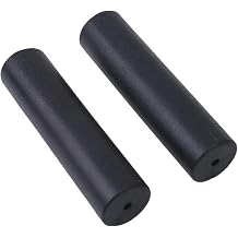 Plastic Handlebar Grips for Fitness Equipment Non-Slip Covers Fit 25mm Round Tubes Gym Bike Garden Tool Handles Black 2 Pack