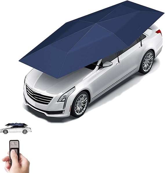 Fully-Automatic Carport, Universal Car Tent Movable Carport, Fully Automatic Car Cover Umbrella Tent ,Portable Retractable Car Shelter 4.8m