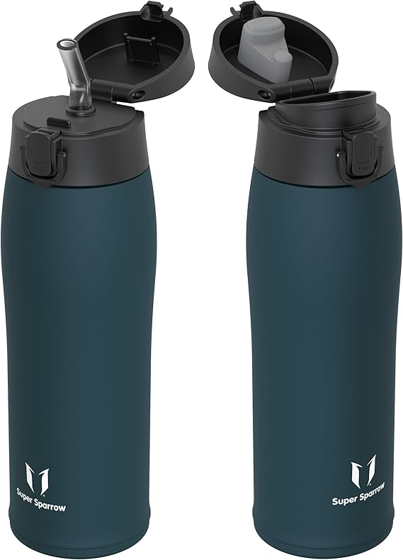 Sparrow Insulated Water Bottle 500/750/950ml Metal Bottle, Includes 2 Lids