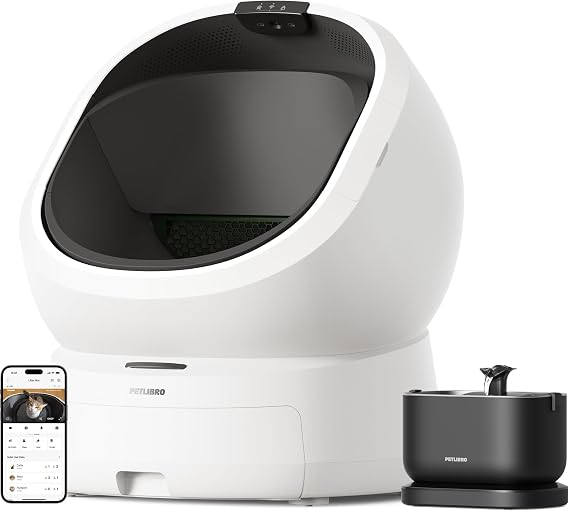 Bundle of PETLIBRO Upgrade Luma Automatic Cat Litter Box + Cordless Cat Water Fountain, AI Camera Waste Analysis, Triple Safety Protection Self Cleaning Litter Box, Odor Control in-App Usage Tracking