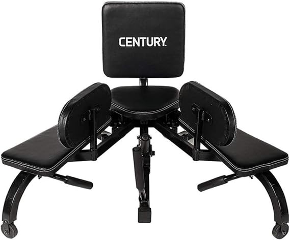 Century Versaflex 2.0 Stretching Machine Black | Heavy-Duty Steel Construction with Supportive Backrest | Adjustable Leg Stretch Trainer for Flexibility, Splits & Range of Motion | Home Gym Equipment
