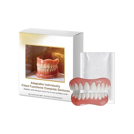 Fitted Functional Complete Dentures, Silicone Full Dentures, Soft Denture Reline Kit, Natural-Looking, Soft and Comfortable