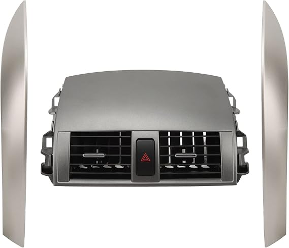 Center Dash A C Outlet Air Vent Panel, 55670 02160 Dashboard Duct Outlet Vent Grille Panel Assembly with Trim Strip for 2009 2013, Air Conditioning Vents Trim