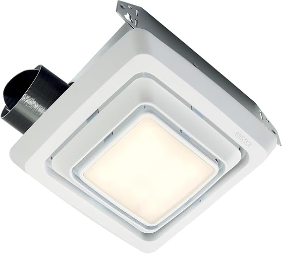 Broan-Nutone Bathroom Exhaust Fan, 50 CFM with LED Light, Louvered Grille, Energy Star Fan, 2.0 Sones
